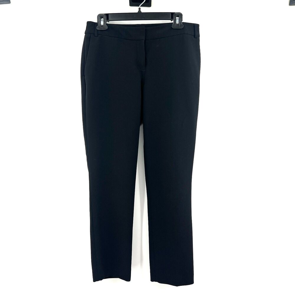 Express Editor Womens Black Dress Pants Size 4R Mid Rise Straight Leg Career